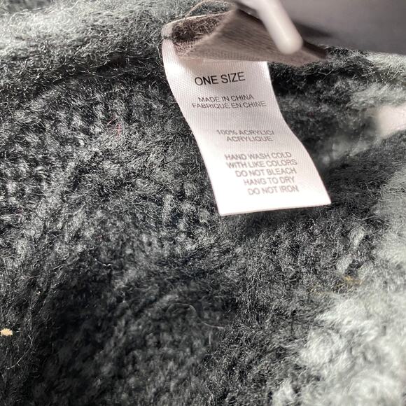 Free Press Womens One Size Black Gray Infinity Scarf Knitted Casual NEW - Picture 4 of 4